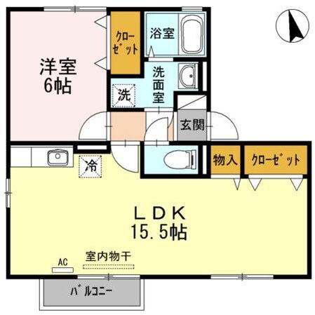 ハピネス山田　Ｂの物件間取画像